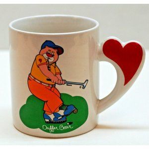 Vintage 1984 Duffer Bear The Love Mug Inc.  Collectible Cup for Golfers 8 oz EUC